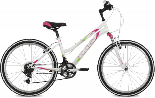 Фото выбрать и купить горный велосипед, горный двухподвес для подростка, BMX, полуфэт, фэтбайк, складной, детский велосипед для девочки или мальчика в СПб - большой выбор, размер колеса 20, 24, 26 и 27,5 дюйма, велосипед stinger latina 24 (2021) белый  в наличии - интернет-магазин Мастерская Тимура