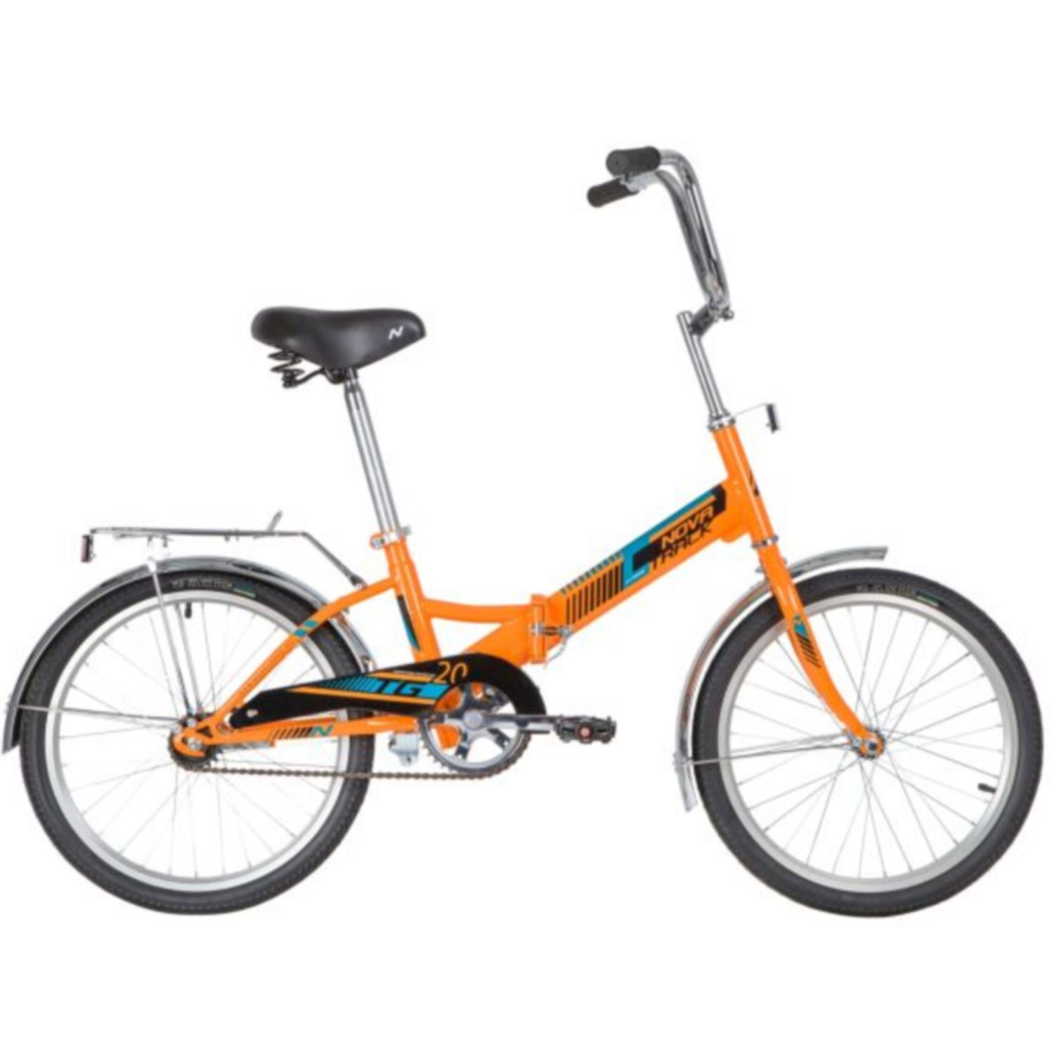 Фото выбрать и купить велосипед novatrack 20" складной, tg20, оранжевый, тормоз нож, двойной обод, багажник велосипеды  со склада в СПб - большой выбор для взрослого и для детей, велосипед novatrack 20" складной, tg20, оранжевый, тормоз нож, двойной обод, багажник велосипеды в наличии - интернет-магазин Мастерская Тимура