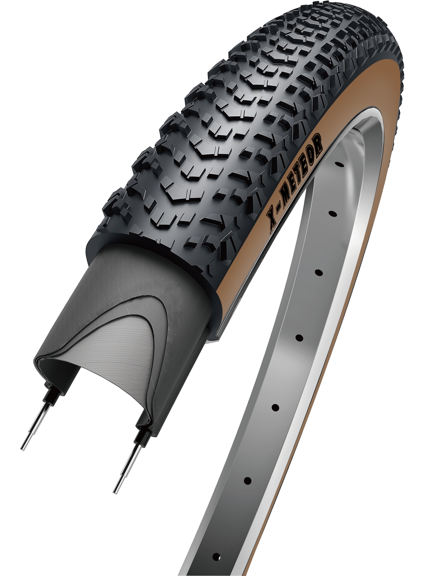 Фото выбрать и купить покрышка 29"x2.10 mtb/cross country средний 30tpi коричневая боковина (tanwall) x-meteor obor для велосипедов со склада в СПб - большой выбор для взрослого, запчасти для велосипедов в наличии - интернет-магазин Мастерская Тимура