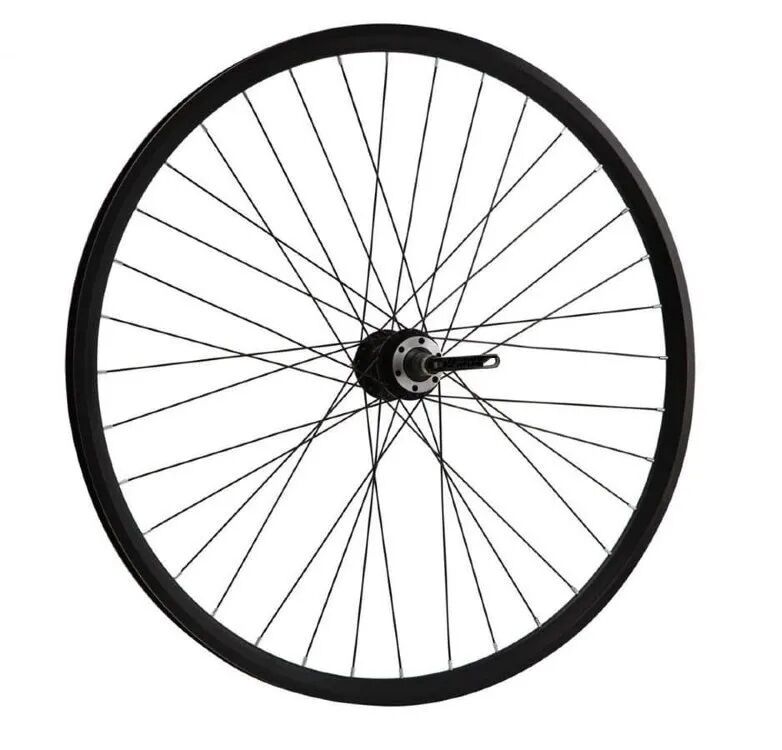 Фото выбрать и купить колесо 24" переднее, алюминиевая втулка wz-a282f, дисковая (6 винтов), эксцентрик, двустеночный обод fw-1123 (ут00023552) для велосипедов со склада в СПб - большой выбор для взрослого, запчасти для велосипедов в наличии - интернет-магазин Мастерская Тимура