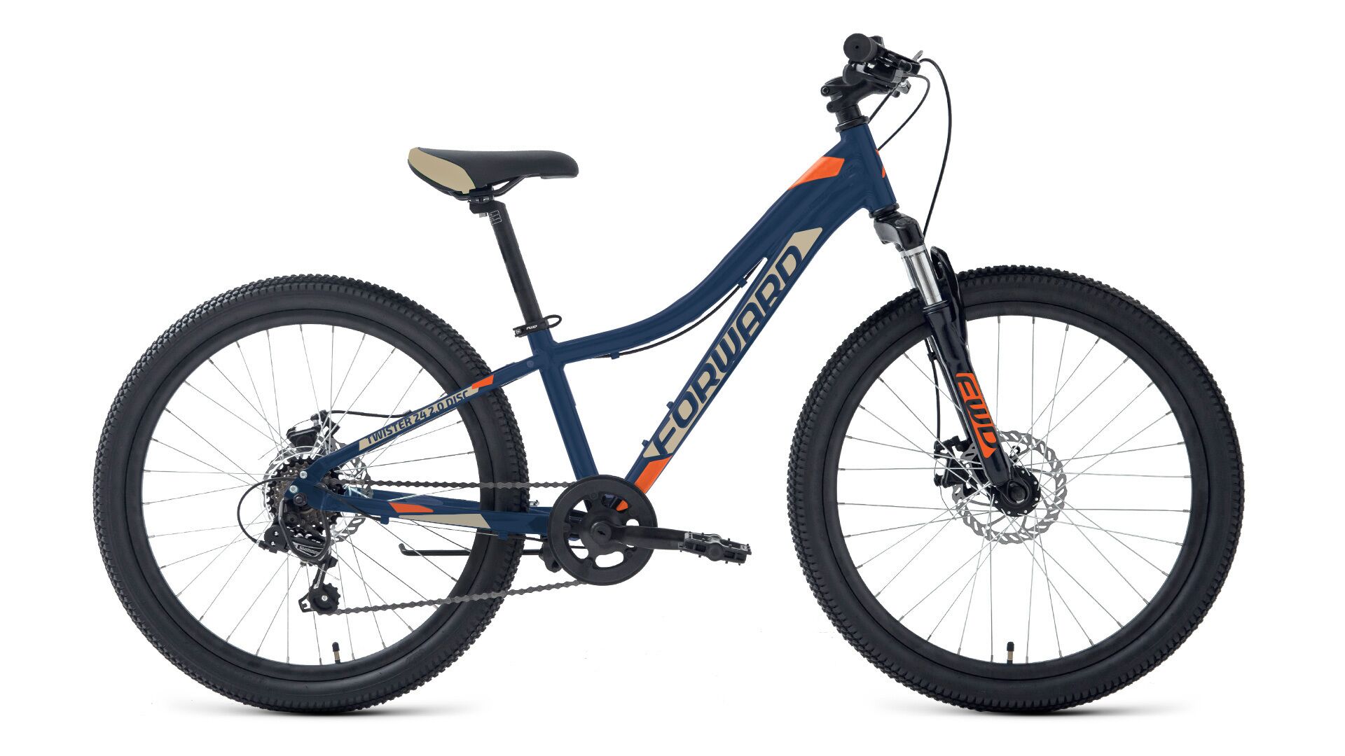 Фото выбрать и купить велосипед forward twister 24 2.0 d (2022) темно-синий/оранжевый, 12" велосипеды с доставкой, в магазине или со склада в СПб - большой выбор для подростка, велосипед forward twister 24 2.0 d (2022) темно-синий/оранжевый, 12" велосипеды в наличии - интернет-магазин Мастерская Тимура