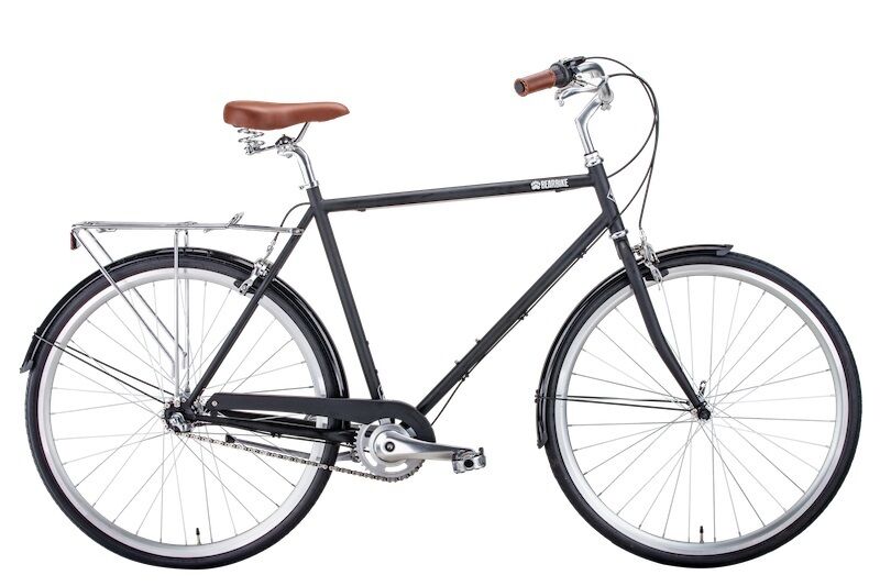 Фото выбрать и купить городской или дорожный велосипед для города и велопрогулок со склада в СПб - большой выбор для взрослого и для детей, велосипед bearbike london (2021) чёрный матовый, размер 540 мм велосипеды в наличии - интернет-магазин Мастерская Тимура