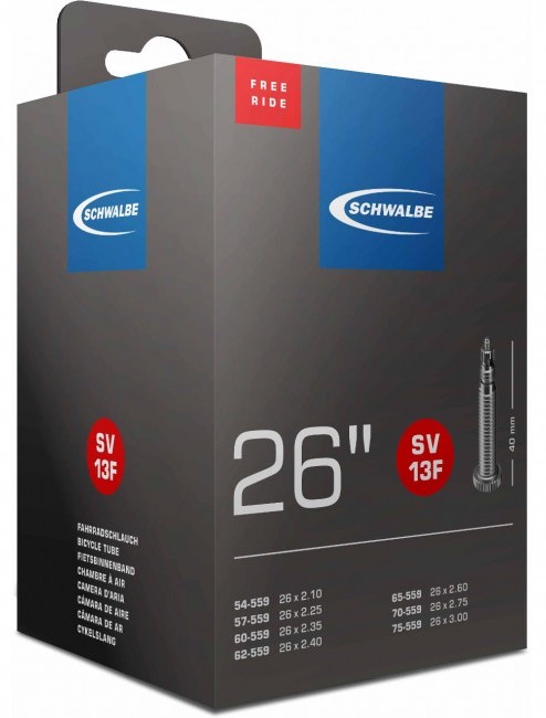 Фото выбрать и купить камера 26" спорт 05-10425793 sv13f freeride (54/75-559) ib 40mm. schwalbe для велосипедов со склада в СПб - большой выбор для взрослого, запчасти для велосипедов в наличии - интернет-магазин Мастерская Тимура