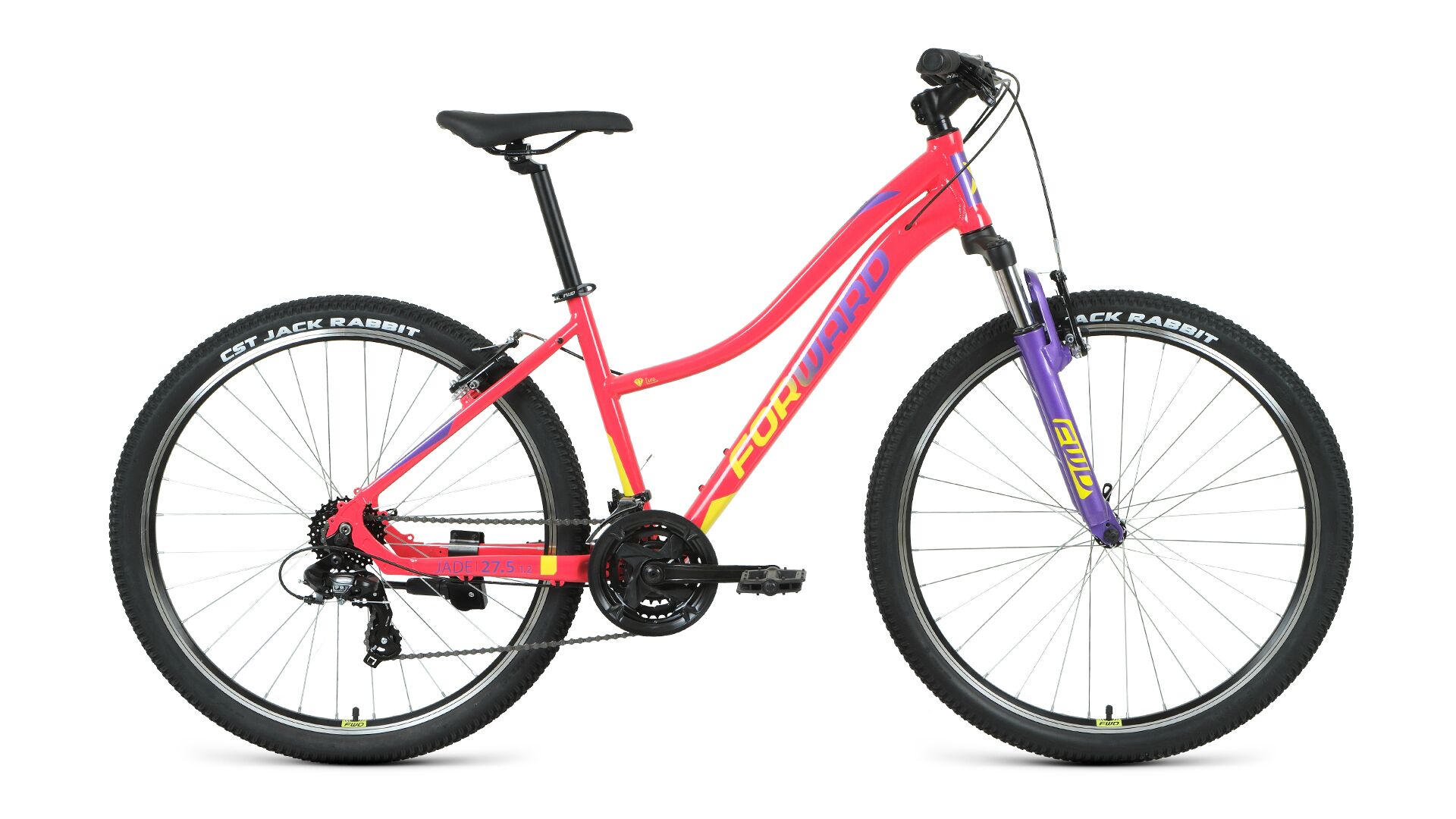 Фото выбрать и купить велосипед forward jade 27,5 1.0 (2022) розовый/желтый, 16.5" велосипеды со склада в СПб - большой выбор для взрослого и для детей, велосипед forward jade 27,5 1.0 (2022) розовый/желтый, 16.5" велосипеды в наличии - интернет-магазин Мастерская Тимура