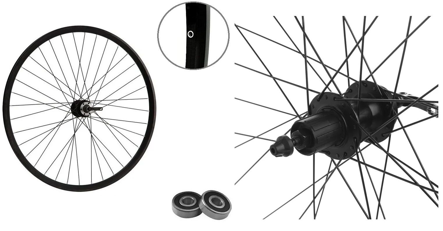 Фото выбрать и купить колесо 29" заднее, алюминиевая втулка wz-a282rb на промподшипниках, дисковая (6 винтов) под кассету 8-10 ск., эксцентрик, пистонированный двустеночный обод (wsm-29rdp-qr-ahfb) для велосипедов со склада в СПб - большой выбор для взрослого, запчасти для велосипедов в наличии - интернет-магазин Мастерская Тимура