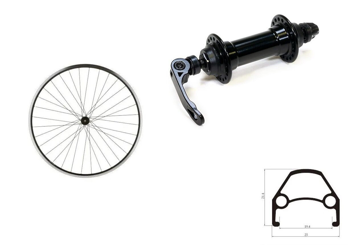 Фото выбрать и купить колесо 24" переднее, алюминиевая втулка wz-201fqr, 9 мм (эксцентрик), v-brake, двустеночный обод fw-3132 (ут00023553) для велосипедов со склада в СПб - большой выбор для взрослого, запчасти для велосипедов в наличии - интернет-магазин Мастерская Тимура