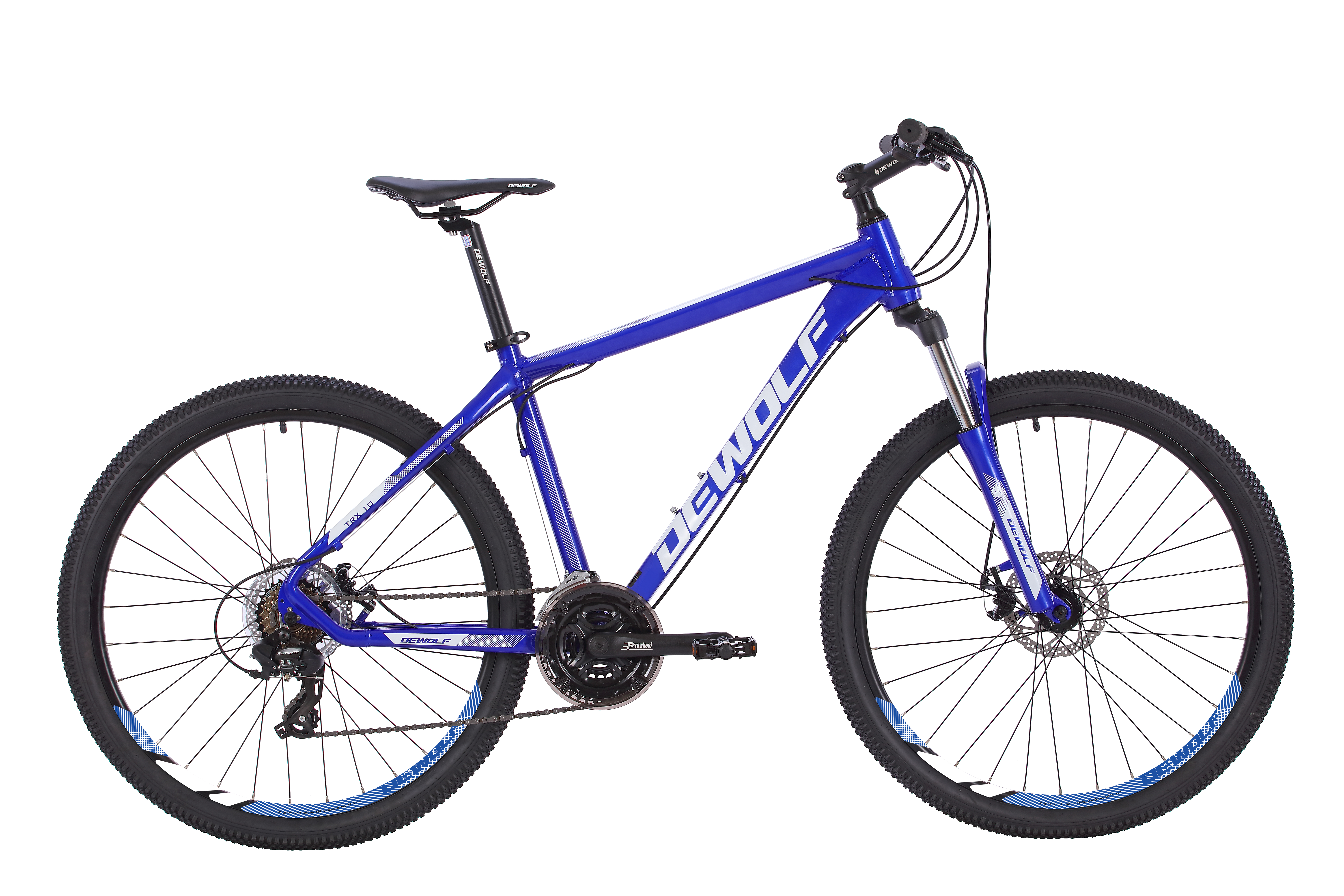 Фото выбрать и купить велосипед dewolf trx 10 (2022) radiant blue/blue/white, m велосипеды со склада в СПб - большой выбор для взрослого и для детей, велосипед dewolf trx 10 (2022) radiant blue/blue/white, m велосипеды в наличии - интернет-магазин Мастерская Тимура