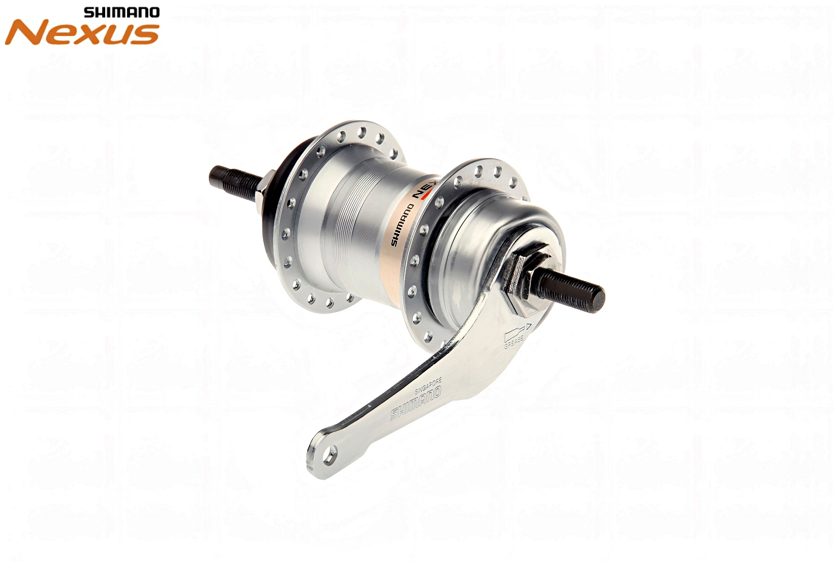 Фото выбрать и купить втулка задняя планетарная shimano nexus sg-3c41, 3 ск., 36 отв., 127 мм, 3/8" (гайка), 175 мм, ножной тормоз для велосипедов со склада в СПб - большой выбор для взрослого, запчасти для велосипедов в наличии - интернет-магазин Мастерская Тимура