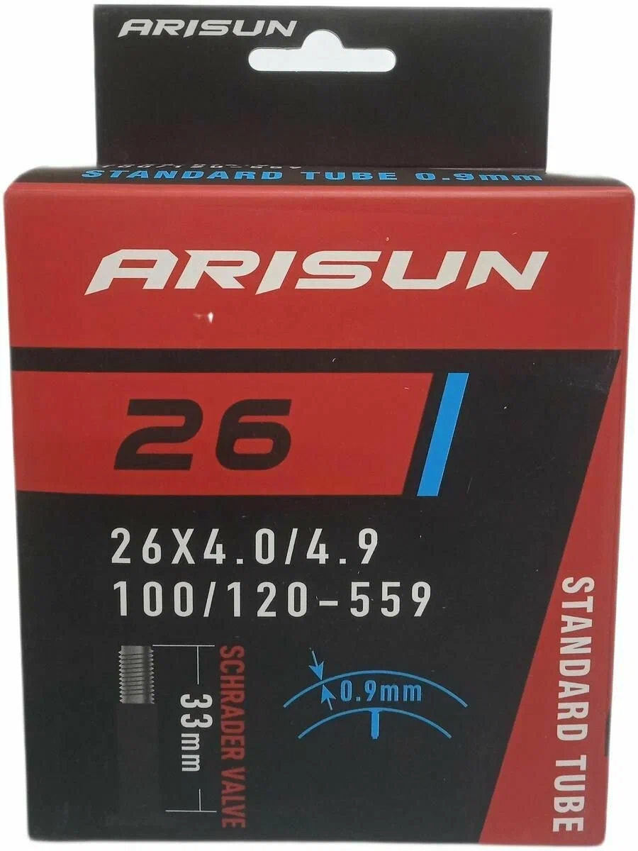 Фото выбрать и купить камера arisun 26"x4.00/4.90 (100/120-559) av 33мм, 0.9мм, бутил для велосипедов со склада в СПб - большой выбор для взрослого, запчасти для велосипедов в наличии - интернет-магазин Мастерская Тимура