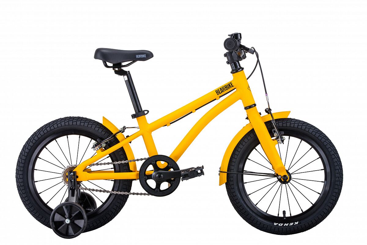 Фото выбрать и купить велосипед bearbike kitez 16 (2021) жёлтый матовый детские в магазинах или со склада в СПб - большой выбор для взрослого и для детей, велосипед bearbike kitez 16 (2021) жёлтый матовый детские в наличии - интернет-магазин Мастерская Тимура