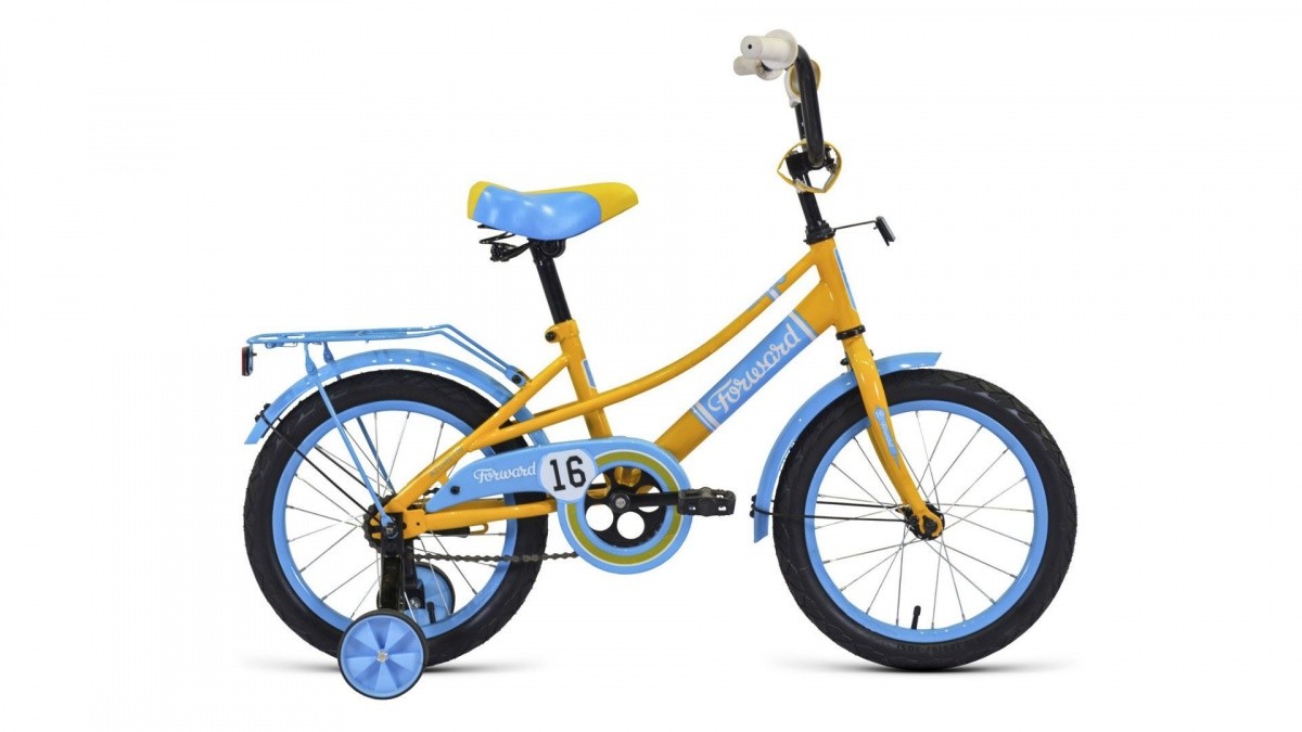 Фото выбрать и купить велосипед forward azure 16 (2021) желтый / голубой детские в магазинах или со склада в СПб - большой выбор для взрослого и для детей, велосипед forward azure 16 (2021) желтый / голубой детские в наличии - интернет-магазин Мастерская Тимура