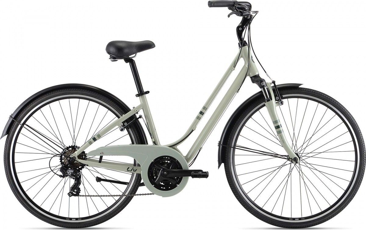 Фото выбрать и купить городской или дорожный велосипед для города и велопрогулок со склада в СПб - большой выбор для взрослого и для детей, велосипед liv flourish fs 3 (2021) светло-серый, размер s велосипеды в наличии - интернет-магазин Мастерская Тимура