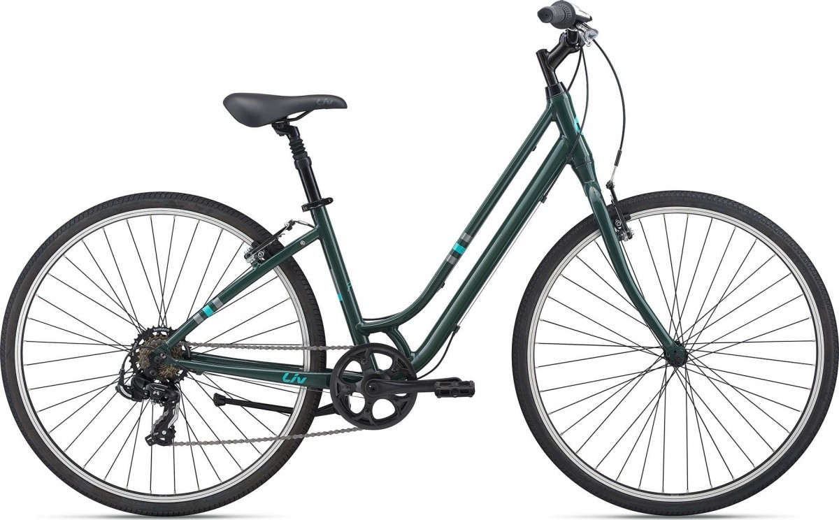 Фото выбрать и купить городской или дорожный велосипед для города и велопрогулок со склада в СПб - большой выбор для взрослого и для детей, велосипед liv flourish 4 (2021) темно-зеленый, размер m велосипеды в наличии - интернет-магазин Мастерская Тимура