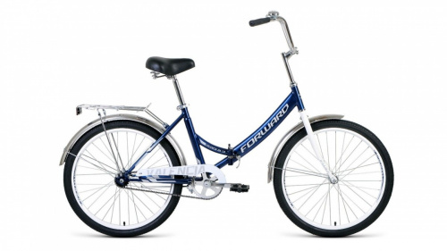 Фото выбрать и купить горный или городской велосипед, туристический, складной, со склада в СПб - большой выбор для взрослого, размеры 14, 16, 20, 22, 24, 26, 28 дюймов, детские велосипеды, велосипед forward valencia 24 1.0 (2021) темно-синий / серый  в наличии - интернет-магазин Мастерская Тимура