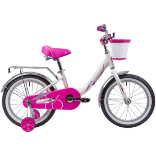 Фото выбрать и купить детский велосипед или подростковый, для девочки или мальчика, размеры 12 дюймов, 14 дюймов, 16 дюймов, 18 дюймов и 20 дюймов, горный, городской, фэтбайк, полуфэт, BMX, складной детский, трехколесный, со склада в СПб - детские велосипеды, велосипед novatrack 16", ancona, белый, тормоз нож.,передняя корзина,крылья и багаж. хромир.  в наличии - интернет-магазин Мастерская Тимура