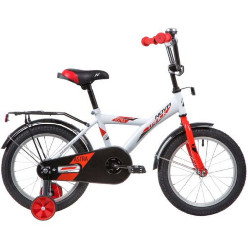 Фото выбрать и купить детский велосипед или подростковый, для девочки или мальчика, размеры 12 дюймов, 14 дюймов, 16 дюймов, 18 дюймов и 20 дюймов, горный, городской, фэтбайк, полуфэт, BMX, складной детский, трехколесный, со склада в СПб - детские велосипеды, велосипед novatrack 16" astra белый, тормоз нож, крылья, багажник, полная защ.цепи  в наличии - интернет-магазин Мастерская Тимура