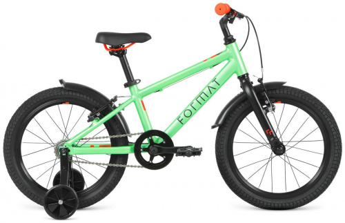 Фото выбрать и купить детский велосипед или подростковый, для девочки или мальчика, размеры 12 дюймов, 14 дюймов, 16 дюймов, 18 дюймов и 20 дюймов, горный, городской, фэтбайк, полуфэт, BMX, складной детский, трехколесный, со склада в СПб - детские велосипеды, велосипед format kids 18 (2022) зеленый матовый  в наличии - интернет-магазин Мастерская Тимура