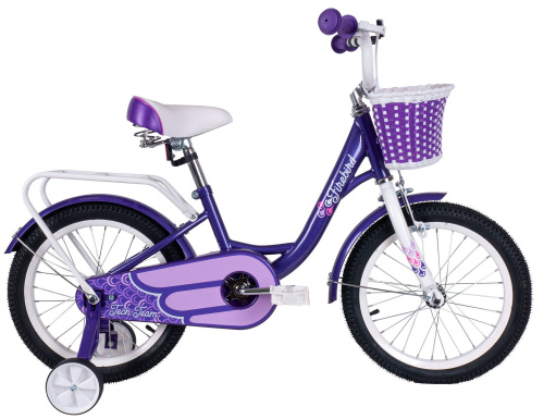 Фото выбрать и купить детский велосипед или подростковый, для девочки или мальчика, размеры 12 дюймов, 14 дюймов, 16 дюймов, 18 дюймов и 20 дюймов, горный, городской, фэтбайк, полуфэт, BMX, складной детский, трехколесный, со склада в СПб - детские велосипеды, велосипед tech team firebird 18 (18" 1 ск.) фиолетовый (nn010218)  в наличии - интернет-магазин Мастерская Тимура