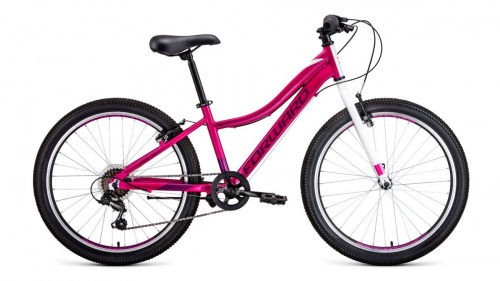 Фото выбрать и купить горный велосипед, горный двухподвес для подростка, BMX, полуфэт, фэтбайк, складной, детский велосипед для девочки или мальчика в СПб - большой выбор, размер колеса 20, 24, 26 и 27,5 дюйма, велосипед forward jade 24 1.0 (2020) pink розовый, размер 13''  в наличии - интернет-магазин Мастерская Тимура