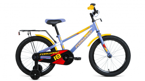 Фото выбрать и купить детский велосипед или подростковый, для девочки или мальчика, размеры 12 дюймов, 14 дюймов, 16 дюймов, 18 дюймов и 20 дюймов, горный, городской, фэтбайк, полуфэт, BMX, складной детский, трехколесный, со склада в СПб - детские велосипеды, велосипед forward meteor 18 (2022) серый/желтый  в наличии - интернет-магазин Мастерская Тимура