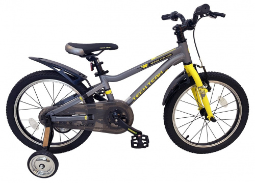 Фото выбрать и купить детский велосипед или подростковый, для девочки или мальчика, размеры 12 дюймов, 14 дюймов, 16 дюймов, 18 дюймов и 20 дюймов, горный, городской, фэтбайк, полуфэт, BMX, складной детский, трехколесный, со склада в СПб - детские велосипеды, велосипед tech team drift 18 alu (18" 1 ск.) серый  в наличии - интернет-магазин Мастерская Тимура