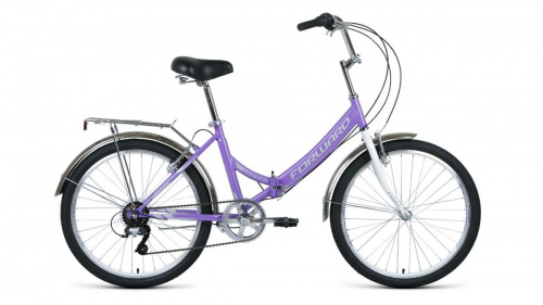 Фото выбрать и купить горный или городской велосипед, туристический, складной, со склада в СПб - большой выбор для взрослого, размеры 14, 16, 20, 22, 24, 26, 28 дюймов, детские велосипеды, велосипед forward valencia 24 2.0 (2021) фиолетовый / серый  в наличии - интернет-магазин Мастерская Тимура