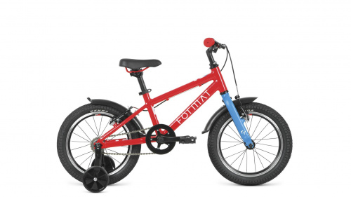 Фото выбрать и купить детский велосипед или подростковый, для девочки или мальчика, размеры 12 дюймов, 14 дюймов, 16 дюймов, 18 дюймов и 20 дюймов, горный, городской, фэтбайк, полуфэт, BMX, складной детский, трехколесный, со склада в СПб - детские велосипеды, велосипед format kids 16 (2022) красный  в наличии - интернет-магазин Мастерская Тимура