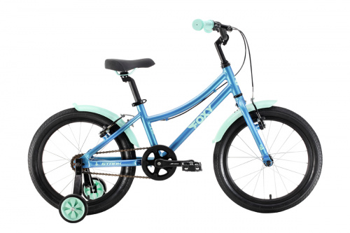 Фото выбрать и купить детский велосипед или подростковый, для девочки или мальчика, размеры 12 дюймов, 14 дюймов, 16 дюймов, 18 дюймов и 20 дюймов, горный, городской, фэтбайк, полуфэт, BMX, складной детский, трехколесный, со склада в СПб - детские велосипеды, велосипед stark foxy girl 18 (2022) фиолетовый/мятный  в наличии - интернет-магазин Мастерская Тимура