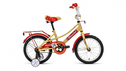 Фото выбрать и купить детский велосипед или подростковый, для девочки или мальчика, размеры 12 дюймов, 14 дюймов, 16 дюймов, 18 дюймов и 20 дюймов, горный, городской, фэтбайк, полуфэт, BMX, складной детский, трехколесный, со склада в СПб - детские велосипеды, велосипед forward azure 16 (2020) beige/red бежевый/красный  в наличии - интернет-магазин Мастерская Тимура