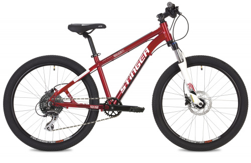 Фото выбрать и купить горный велосипед, горный двухподвес для подростка, BMX, полуфэт, фэтбайк, складной, детский велосипед для девочки или мальчика в СПб - большой выбор, размер колеса 20, 24, 26 и 27,5 дюйма, велосипед stinger boxxer pro 24 (2021) красный  в наличии - интернет-магазин Мастерская Тимура