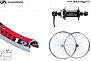Фото выбрать и купить колесо 26" переднее, втулка shimano, дисковая (center lock), эксцентрик, пистонированный двустеночный обод для велосипедов со склада в СПб - большой выбор для взрослого, запчасти для велосипедов в наличии - интернет-магазин Мастерская Тимура