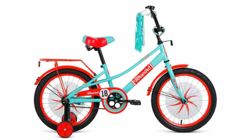 Фото выбрать и купить детский велосипед или подростковый, для девочки или мальчика, размеры 12 дюймов, 14 дюймов, 16 дюймов, 18 дюймов и 20 дюймов, горный, городской, фэтбайк, полуфэт, BMX, складной детский, трехколесный, со склада в СПб - детские велосипеды, велосипед forward azure 18 (2021) зеленый / красный  в наличии - интернет-магазин Мастерская Тимура