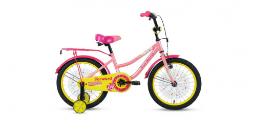 Фото выбрать и купить детский велосипед или подростковый, для девочки или мальчика, размеры 12 дюймов, 14 дюймов, 16 дюймов, 18 дюймов и 20 дюймов, горный, городской, фэтбайк, полуфэт, BMX, складной детский, трехколесный, со склада в СПб - детские велосипеды, велосипед forward funky 18 (2020) coral/violet кораловый/фиолетовый  в наличии - интернет-магазин Мастерская Тимура