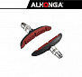 Фото выбрать и купить тормозные колодки 72 мм alhonga hj-bx753, v-brake, блистер, пр-во тайвань (черный/красный, alh_hj-bx753) для велосипедов со склада в СПб - большой выбор для взрослого, запчасти для велосипедов в наличии - интернет-магазин Мастерская Тимура