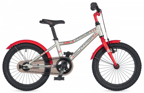 Фото выбрать и купить детский велосипед или подростковый, для девочки или мальчика, размеры 12 дюймов, 14 дюймов, 16 дюймов, 18 дюймов и 20 дюймов, горный, городской, фэтбайк, полуфэт, BMX, складной детский, трехколесный, со склада в СПб - детские велосипеды, велосипед author stylo (2020) серебро/красный  в наличии - интернет-магазин Мастерская Тимура