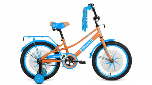 Фото выбрать и купить детский велосипед или подростковый, для девочки или мальчика, размеры 12 дюймов, 14 дюймов, 16 дюймов, 18 дюймов и 20 дюймов, горный, городской, фэтбайк, полуфэт, BMX, складной детский, трехколесный, со склада в СПб - детские велосипеды, велосипед forward azure 18 (2021) бежевый / голубой  в наличии - интернет-магазин Мастерская Тимура