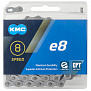 Фото выбрать и купить цепь 5-306128 e8 ept ecoproteq 1/2"х3/32" 6-8ск 122 звена, с замком, антикоррозионное покрытие, макс. прочность специально для e-bikes, серебр. kmc для велосипедов со склада в СПб - большой выбор для взрослого, запчасти для велосипедов в наличии - интернет-магазин Мастерская Тимура