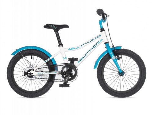 Фото выбрать и купить детский велосипед или подростковый, для девочки или мальчика, размеры 12 дюймов, 14 дюймов, 16 дюймов, 18 дюймов и 20 дюймов, горный, городской, фэтбайк, полуфэт, BMX, складной детский, трехколесный, со склада в СПб - детские велосипеды, велосипед author stylo (2021) белый/голубой  в наличии - интернет-магазин Мастерская Тимура