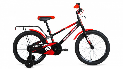 Фото выбрать и купить детский велосипед или подростковый, для девочки или мальчика, размеры 12 дюймов, 14 дюймов, 16 дюймов, 18 дюймов и 20 дюймов, горный, городской, фэтбайк, полуфэт, BMX, складной детский, трехколесный, со склада в СПб - детские велосипеды, велосипед forward meteor 18 (2021) черный / красный  в наличии - интернет-магазин Мастерская Тимура
