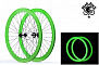 Фото выбрать и купить вилсет (комплект колес) фикс/синглспид 700с, bearbike, алюминиевая втулка quando, 100мм/120мм, "флип-флоп", двухстеночные, 40 мм, с ободной лентой, люминисцентные (rwf700bb0002) для велосипедов со склада в СПб - большой выбор для взрослого, запчасти для велосипедов в наличии - интернет-магазин Мастерская Тимура
