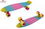 Фото выбрать и купить скейтборд multicolor 22 pink/yellow пластиковый (nn004162) в магазинах в наличии или заказать в интернет-магазине с доставкой со склада в СПб - большой выбор для взрослого, скейтборд multicolor 22 pink/yellow пластиковый (nn004162) в наличии - интернет-магазин Мастерская Тимура