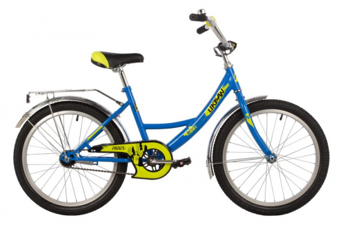 Фото выбрать и купить детский велосипед или подростковый, для девочки или мальчика, размеры 18 дюймов и 20 дюймов, горный, городской, фэтбайк, полуфэт, BMX, складной детский, со склада в СПб - детские велосипеды, велосипед novatrack 20" urban синий, защ а-тип, тормоз нож, крылья и багаж хром, без доп колес  в наличии - интернет-магазин Мастерская Тимура