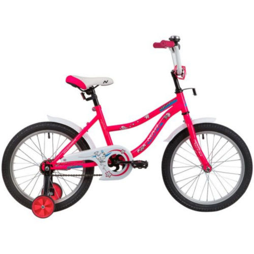 Фото выбрать и купить детский велосипед или подростковый, для девочки или мальчика, размеры 12 дюймов, 14 дюймов, 16 дюймов, 18 дюймов и 20 дюймов, горный, городской, фэтбайк, полуфэт, BMX, складной детский, трехколесный, со склада в СПб - детские велосипеды, велосипед novatrack 18" neptune розовый, тормоз нож, крылья корот, защита а-тип  в наличии - интернет-магазин Мастерская Тимура