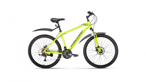 Фото выбрать и купить горный велосипед, полуфэт, трейловый, женский или унисекс, с доставкой, в магазине или со склада в СПб - большой выбор для взрослого 26, 27,5, 28, 29 дюйма, рама материал алюминий, карбон, сталь, хроммолибден, велосипед forward hardi 26 2.0 disc (2020) light yellow светло-желтый, размер 17''  в наличии - интернет-магазин Мастерская Тимура