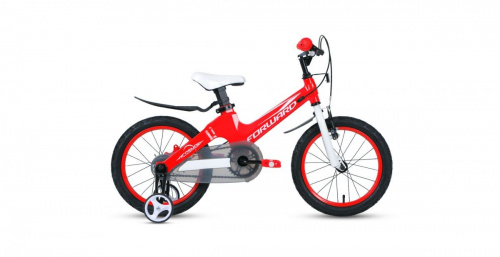 Фото выбрать и купить детский велосипед или подростковый, для девочки или мальчика, размеры 12 дюймов, 14 дюймов, 16 дюймов, 18 дюймов и 20 дюймов, горный, городской, фэтбайк, полуфэт, BMX, складной детский, трехколесный, со склада в СПб - детские велосипеды, велосипед forward cosmo 16 2.0 (2020) red красный  в наличии - интернет-магазин Мастерская Тимура