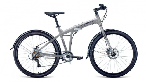 Фото выбрать и купить горный или городской велосипед, туристический, складной, со склада в СПб - большой выбор для взрослого, размеры 14, 16, 20, 22, 24, 26, 28 дюймов, детские велосипеды, велосипед forward tracer 26 2.0 disc (2020) gray/blue серый/синий, размер 18''  в наличии - интернет-магазин Мастерская Тимура