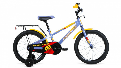 Фото выбрать и купить детский велосипед или подростковый, для девочки или мальчика, размеры 12 дюймов, 14 дюймов, 16 дюймов, 18 дюймов и 20 дюймов, горный, городской, фэтбайк, полуфэт, BMX, складной детский, трехколесный, со склада в СПб - детские велосипеды, велосипед forward meteor 18 (2021) серый / желтый  в наличии - интернет-магазин Мастерская Тимура