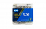 Фото выбрать и купить цепь kmc x-10 для 10 скоростей, 1/2"х11/128" 116 звеньев, пин 5.88мм, с замком, черно-серая для велосипедов со склада в СПб - большой выбор для взрослого, запчасти для велосипедов в наличии - интернет-магазин Мастерская Тимура