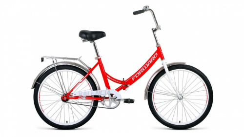 Фото выбрать и купить горный или городской велосипед, туристический, складной, со склада в СПб - большой выбор для взрослого, размеры 14, 16, 20, 22, 24, 26, 28 дюймов, детские велосипеды, велосипед forward valencia 24 1.0 (2021) красный / серый  в наличии - интернет-магазин Мастерская Тимура