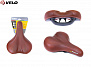 Фото выбрать и купить седло актив "velo" vl-6221, comfort gel, 265x213 мм, plush, гелевое (коричневый, vl-6221br) для велосипедов со склада в СПб - большой выбор для взрослого, запчасти для велосипедов в наличии - интернет-магазин Мастерская Тимура